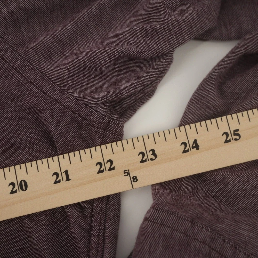 DKNY Shirt Mens Large Purple Heathered Knit Long Sleeve Button‎ Up Excellent